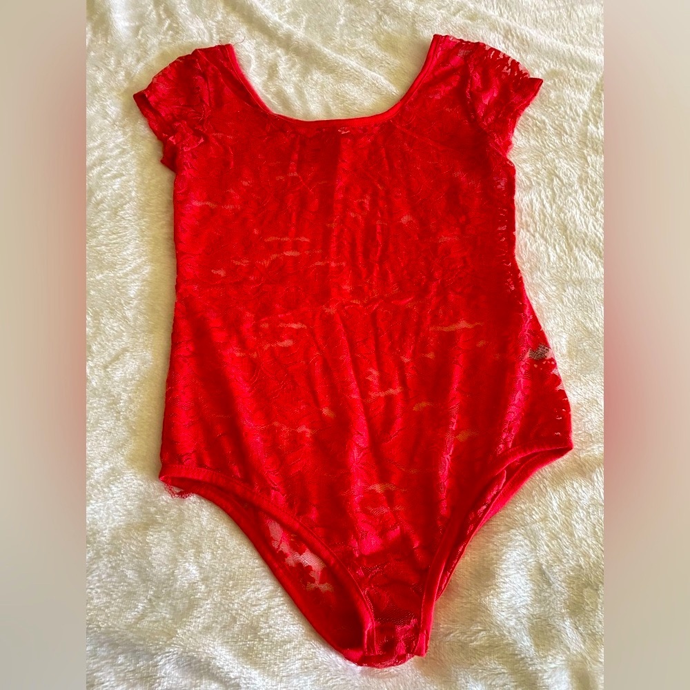 Active Basic Blood Orange Bodysuit One Piece NWT - image 2